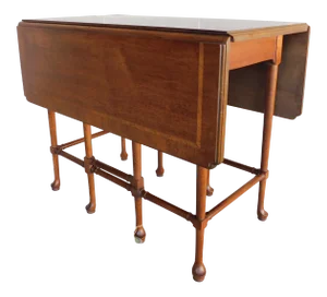 Henredon Folio 4 Drop Side Gate Leg Banded Top Accent Table 24"h X 30"d X 17"w