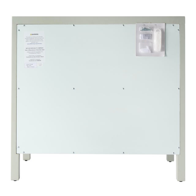 Wood Nora 34 in. W Wood 3 Drawer Chest, Sage Green For Sale - Image 7 of 9