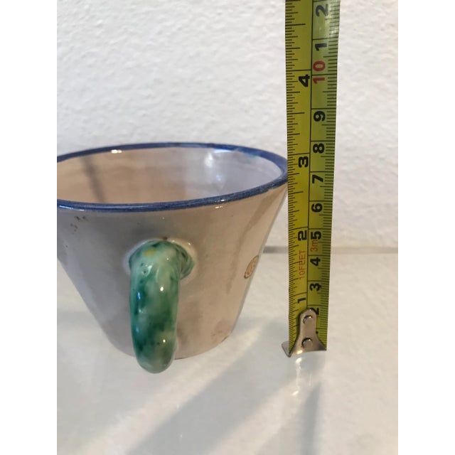 Vintage Hand Painted Floral Italian Pottery Tea Cup Mugs - Set of 4 For Sale - Image 11 of 11