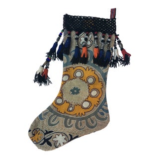 Antique Suzani Christmas Stocking For Sale