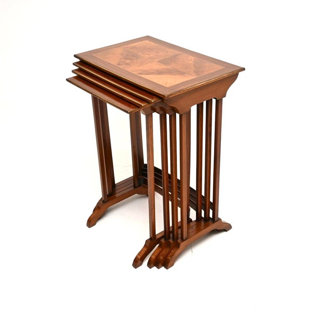 Antique Edwardian Walnut Nest of Four Tables, 1900, Set of 4 For Sale - Image 3 of 10