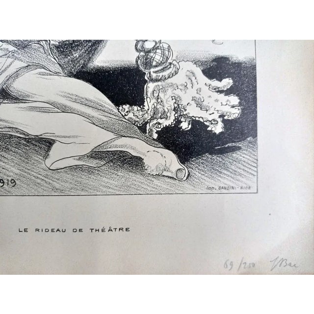 Ferdinand Bac (French, 1859-1952)- Le Rideau de Théâtre L'Éloge De La Folie: Lithographie Originale Signee (Praise Of...