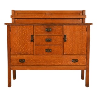 L. & J. G. Stickley Antique Mission Oak Arts & Crafts Sideboard, Circa 1910 For Sale