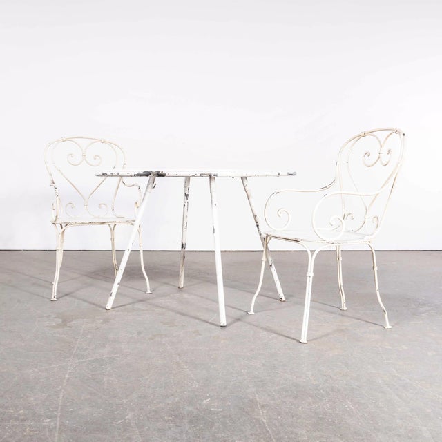 French Garden Chairs with Perforated Seats, 1960s, Set of 2 For Sale - Image 9 of 11