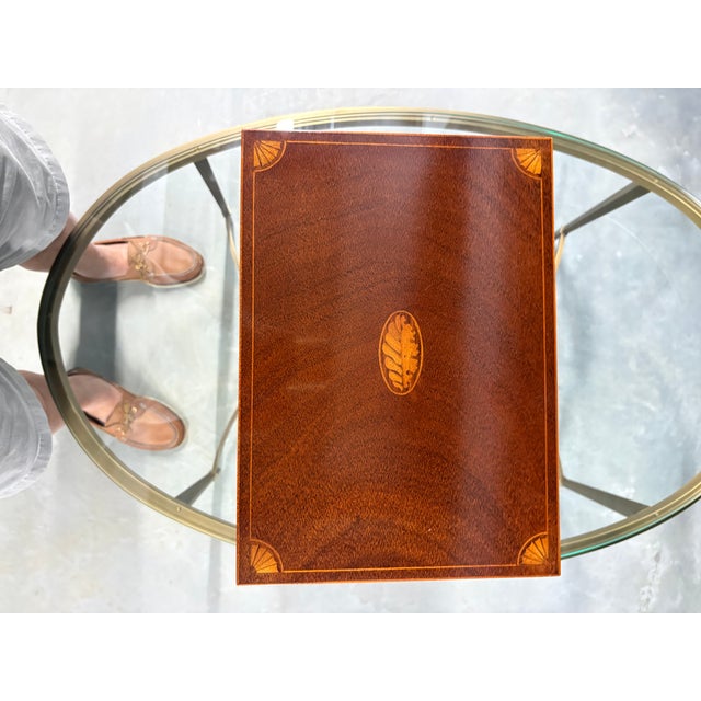 Baker Furniture Inlaid Mahogany Chest on Stand For Sale - Image 6 of 8