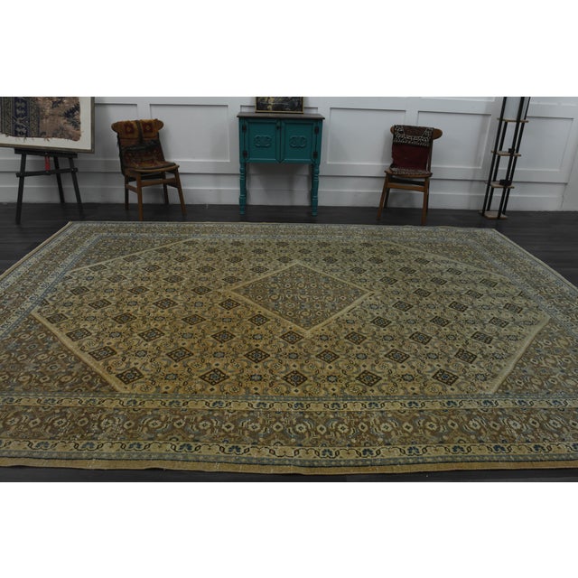 1970s Vintage Persian Handmade Wool Cotton Brown Area Rug For Sale - Image 10 of 11