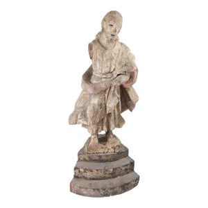 18th or 19th Century Carved Wood Spanish Colonial Santos Figure of Jesus Christ