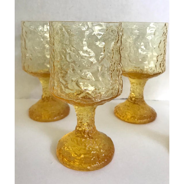 Set of 7 Lenox Impromptu Yellow Footed Glasses Chairish