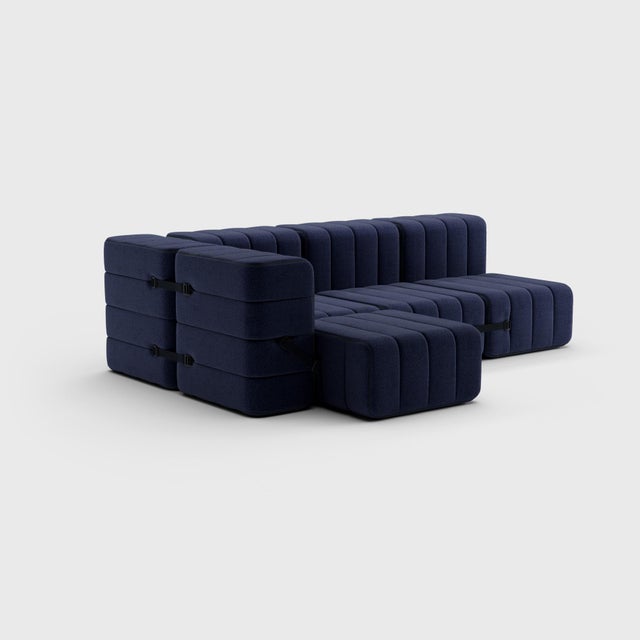 Black Three-Seater Modular Sofa in Dama Fabric by Ambivalenz, Set of 9 For Sale - Image 8 of 18