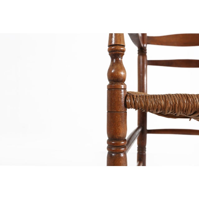 Antique French Wooden Armchair with Cane Seat, 1890s For Sale - Image 4 of 17