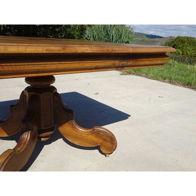 19th Century Square Walnut Pedestal Table For Sale - Image 6 of 18