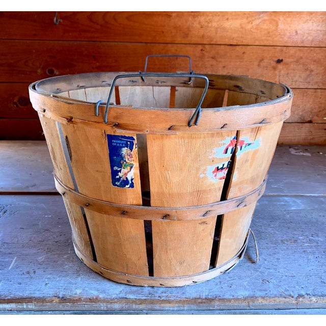 Antique Apple Picking Basket, Vintage Farm Chairish