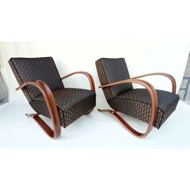 H-269 Lounge Chairs attributed to Jindrich Halabala for Up Zavody, 1930s, Set of 2 For Sale - Image 14 of 16