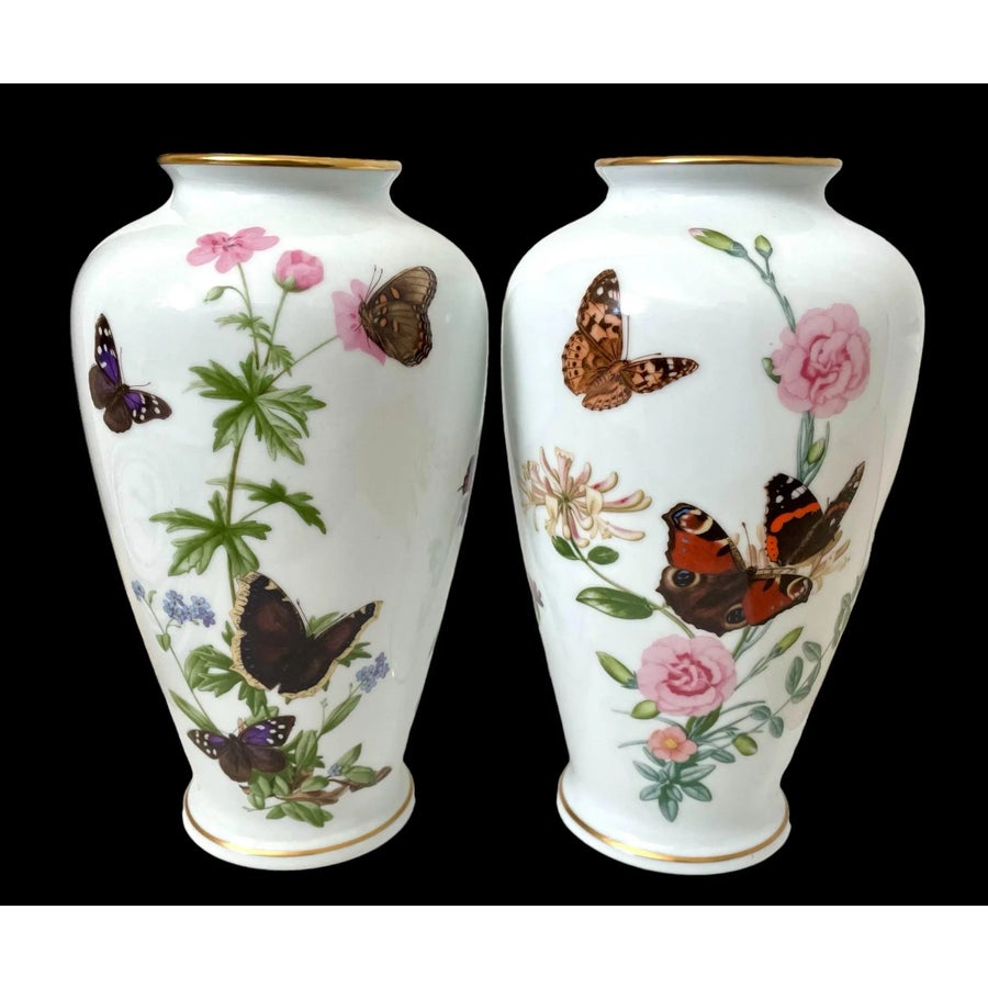 Franklin Porcelain the Meadowland Butterfly Vase John Wilkinson