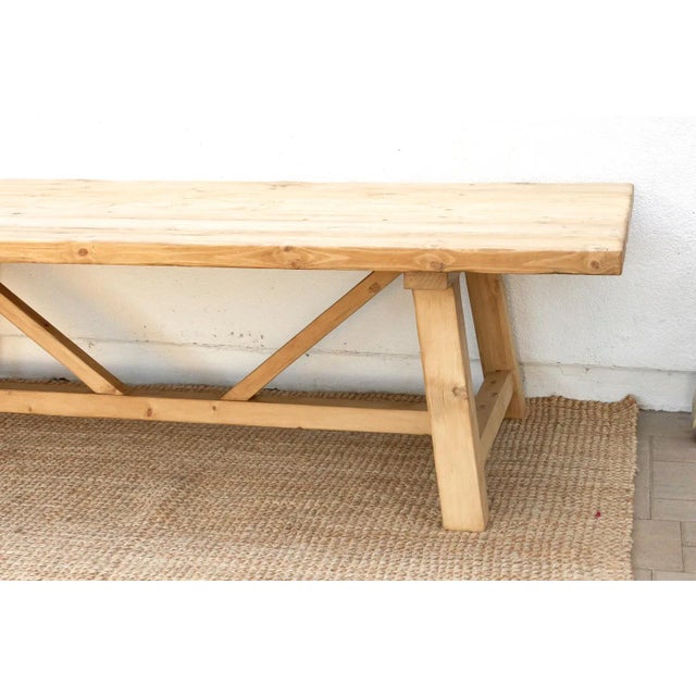 The Grand Tavern, 108" Reclaimed Wood Trestle Table For Sale - Image 4 of 11