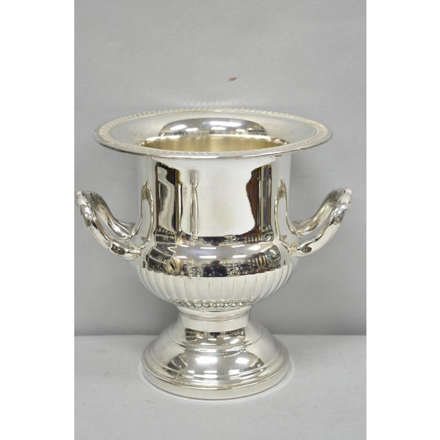 Vintage Silver Plated Trophy Cup Urn Champagne Chiller Ice Bucket Engraved For Sale - Image 16 of 17