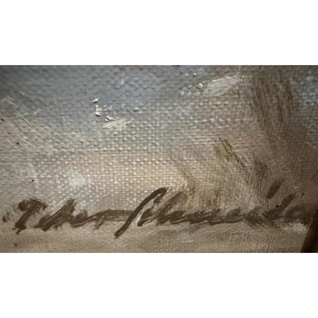 1950s Peter Schneider, Winter Landscape in the Rhön, Oil Painting on Canvas For Sale - Image 5 of 13