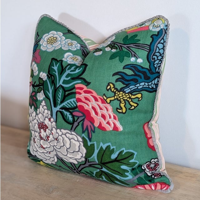 Not Yet Made - Made To Order Schumacher Chiang Mai Dragon Emerald Single Pillow For Sale - Image 5 of 7