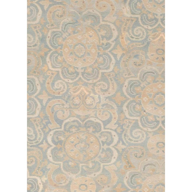 Modern Granada Floral Design Beige, Blue Handmade Wool Rug by Doris Leslie Blau For Sale - Image 4 of 6