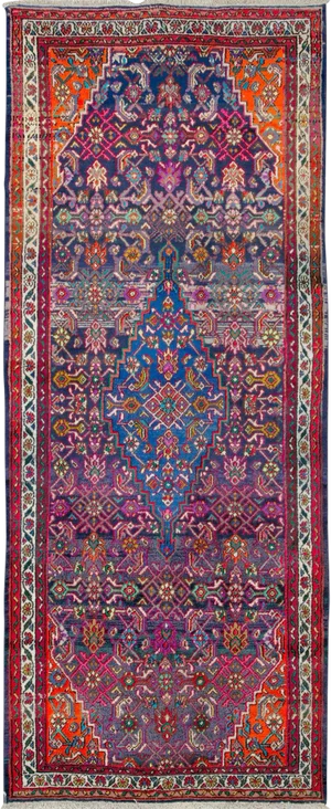 Vintage Persian Hamadan Rug – Size: 3' 11 X 9' 8"
