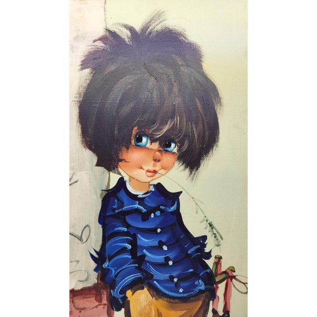 1970s Michel Thomas, P'tits Poulbots (Little Poulbots), France, 1970, Oil on Canvas For Sale - Image 5 of 13