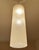 Very large mid century pendant light featuring a cylindrical glass shade with frosted pattern, bronze enameled holder /...