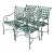 Vintage Brown Jordan “Florentine” Scroll Arm Metal Dining Chairs - Set of Four For Sale