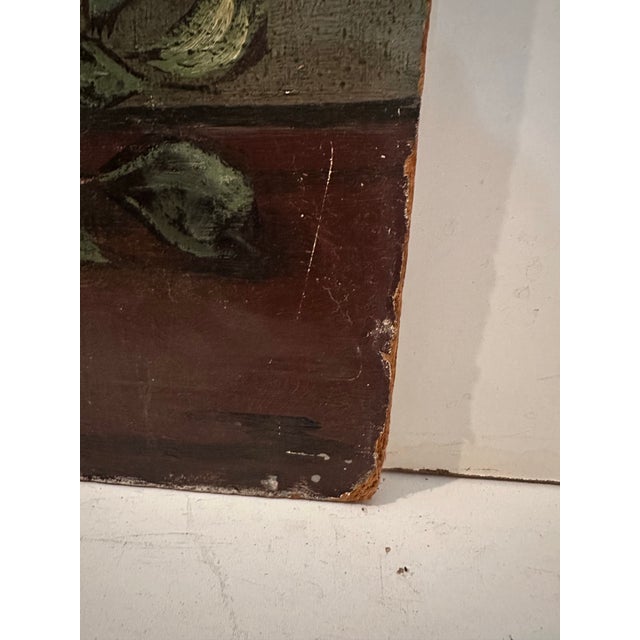 Wood 1960s Portrait and Still Life Painting With Boy and Fruit For Sale - Image 7 of 11