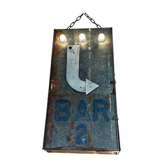 Galvanized Steel Fragment From Retro Neon Sign For Sale