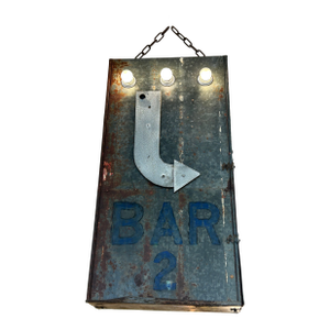 Galvanized Steel Fragment From Retro Neon Sign