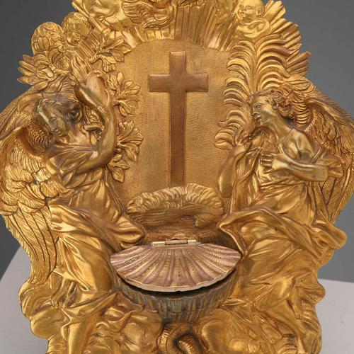 Gilded Bronze Holy Water Stoup For Sale - Image 3 of 8