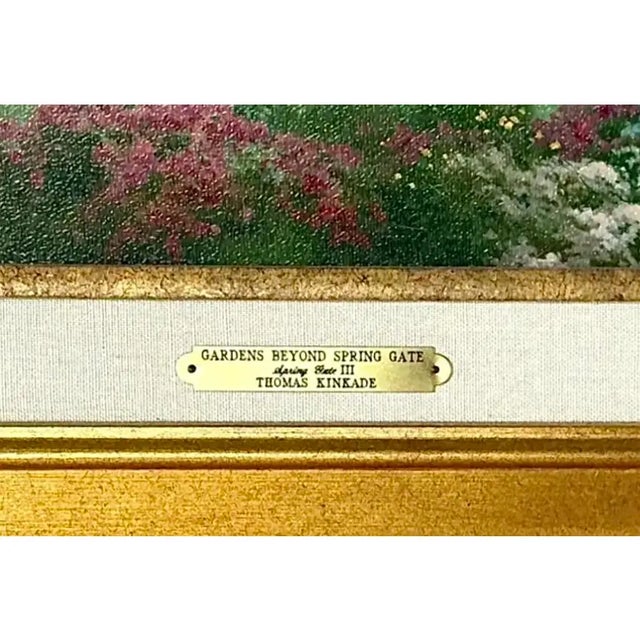 Sky Blue Thomas Kinkade "Gardens Beyond Spring Gate" on Canvas For Sale - Image 8 of 15