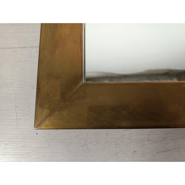Gold Vintage Brass Mirror, 1970s For Sale - Image 8 of 15