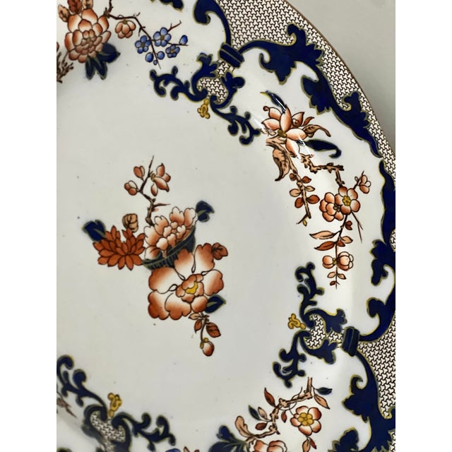 Minton Set of 8 Antique Minton Imari Style Dinner Plates, 1910 For Sale - Image 4 of 12