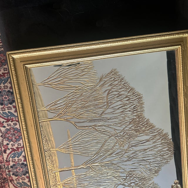 Mid-Century Modern MCM Gold Painted Mirror With Gold Frame For Sale - Image 3 of 8