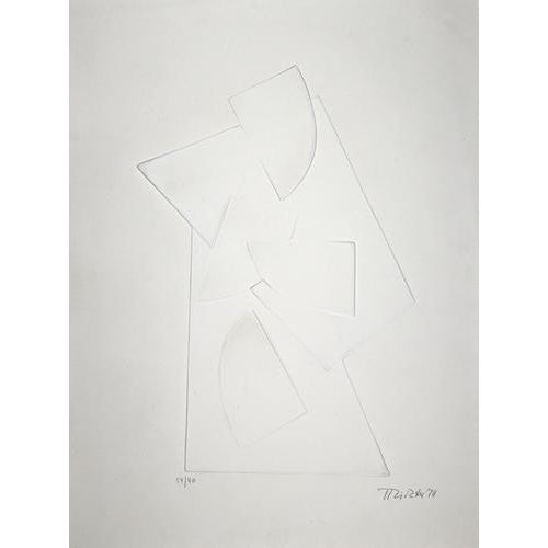 Untitled is an abstract artwork realized by Hans Richter in 1970 Embossing on alluminum plate printed in 1 color on Umbria...