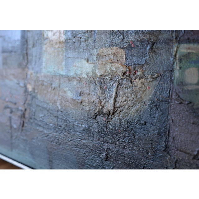 1960s Signed Mid Century Horizontal Abstract Painting For Sale - Image 13 of 15