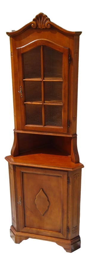 Vintage Glass Corner Display Cabinet, 1980s