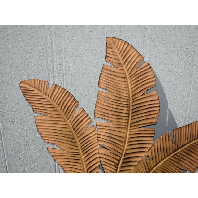 2020s Picture 35" Tall Brown Metal Leaf Clutter Palm Art Wall Decor For Sale - Image 5 of 16