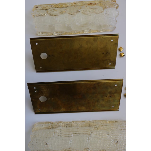 Glass and Brass Wall Lights by Carl Fagerlund for Orrefors, 1960, Set of 2 For Sale - Image 6 of 18