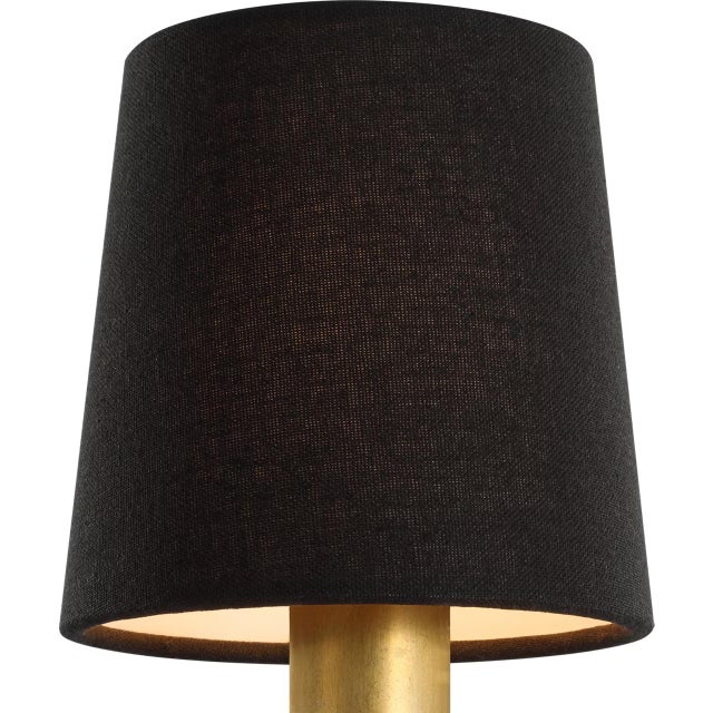 Transitional Visual Comfort Signature 5" Black Linen Empire Shade For Sale - Image 3 of 3