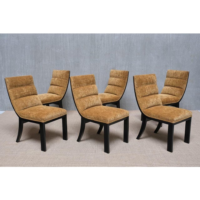 Vintage Dining Chairs in Lacquered Wood by Melchiorre Bega, 1930s, Set of 6 For Sale - Image 4 of 17