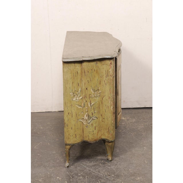 19th Century Italian Hand-Painted Bow-Front Cabinet For Sale - Image 4 of 12