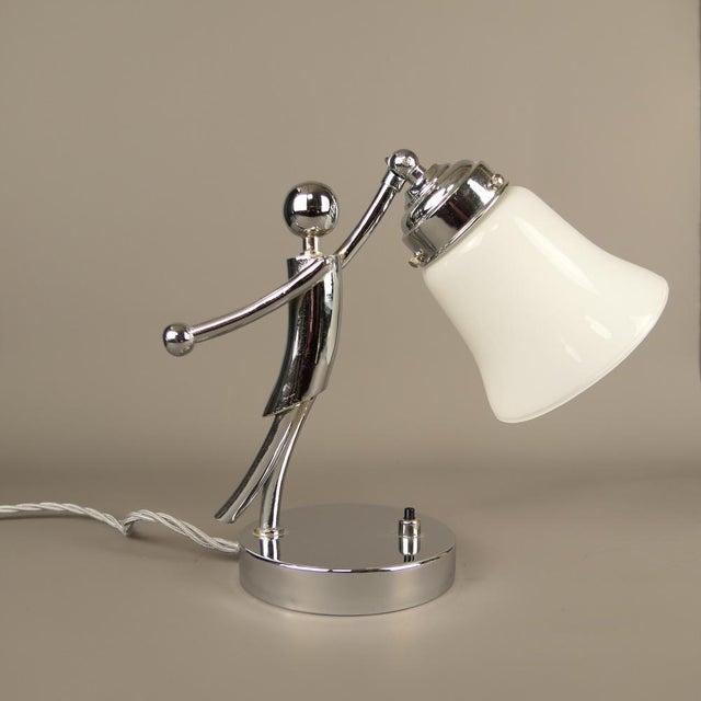 Silver Vintage Bauhaus Table Lamp, 1920s For Sale - Image 8 of 8