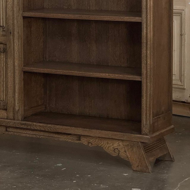 Vintage Dutch Gothic Revival Oak Barrister's Bookcase For Sale - Image 9 of 18