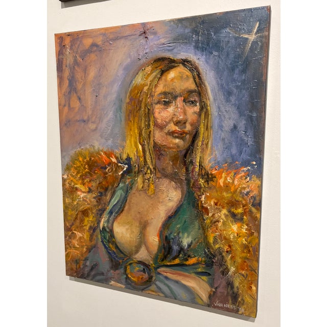 Portrait of a Woman, Contemporary Oil Painting, by Van Ness For Sale - Image 4 of 8