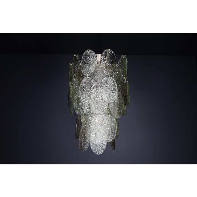 Brutalist Murano Waterfall Chandelier from Mazzega, 1960s For Sale - Image 10 of 13