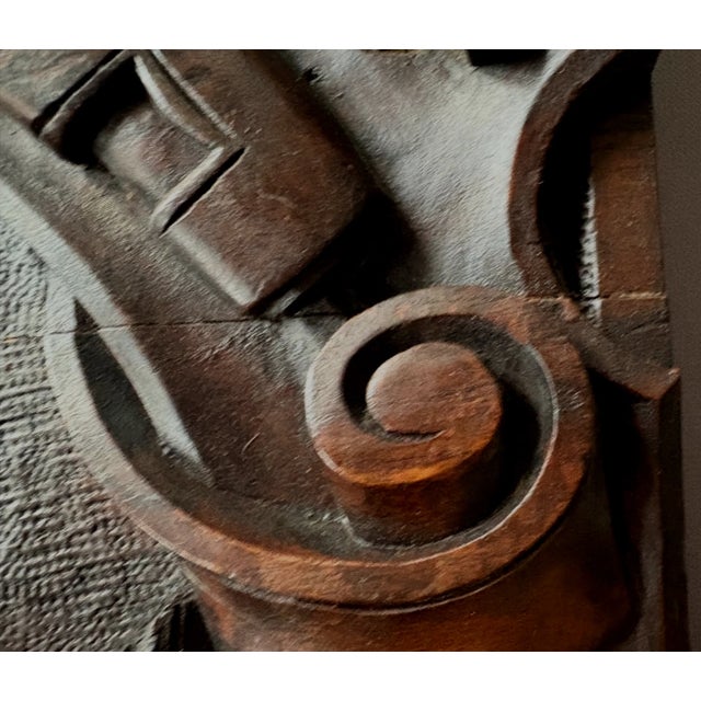 Wood Antique 19thc Large Traditional Carved Wood Sculpture Panel Female With Cherubs For Sale - Image 7 of 10