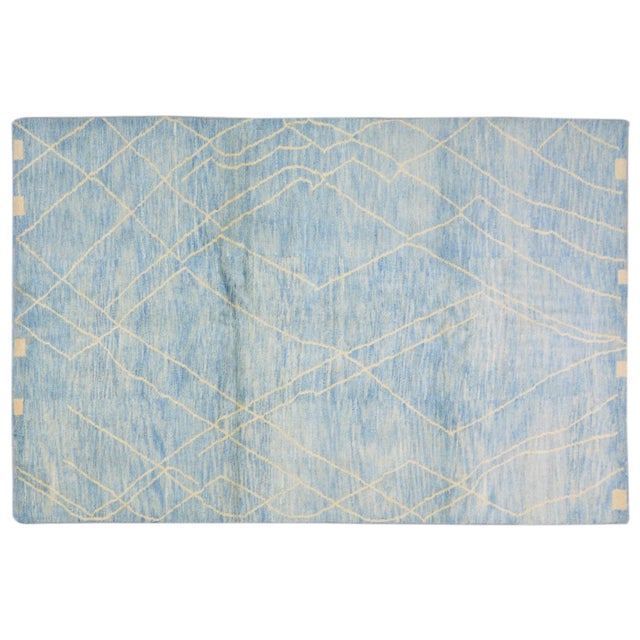 Moroccan 1960s Vintage Moroccan Azilal Handmade Hand Knotted Rug With Natural Colors,6'8"x10'4" For Sale - Image 3 of 3