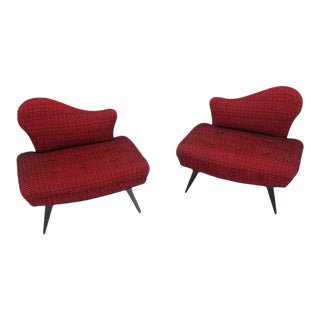 Fireside Slipper Chairs Fire Bird Shape - A Pair For Sale